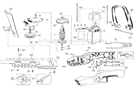 Page A Diagram and Parts List for 8134-04 Type 3 Black and Decker Hedge Trimmer